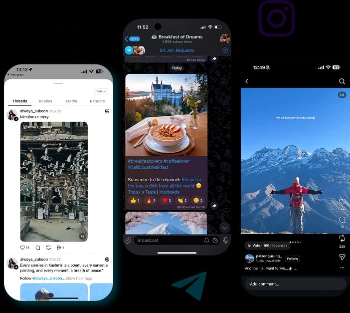 Creator examples on mobile screens