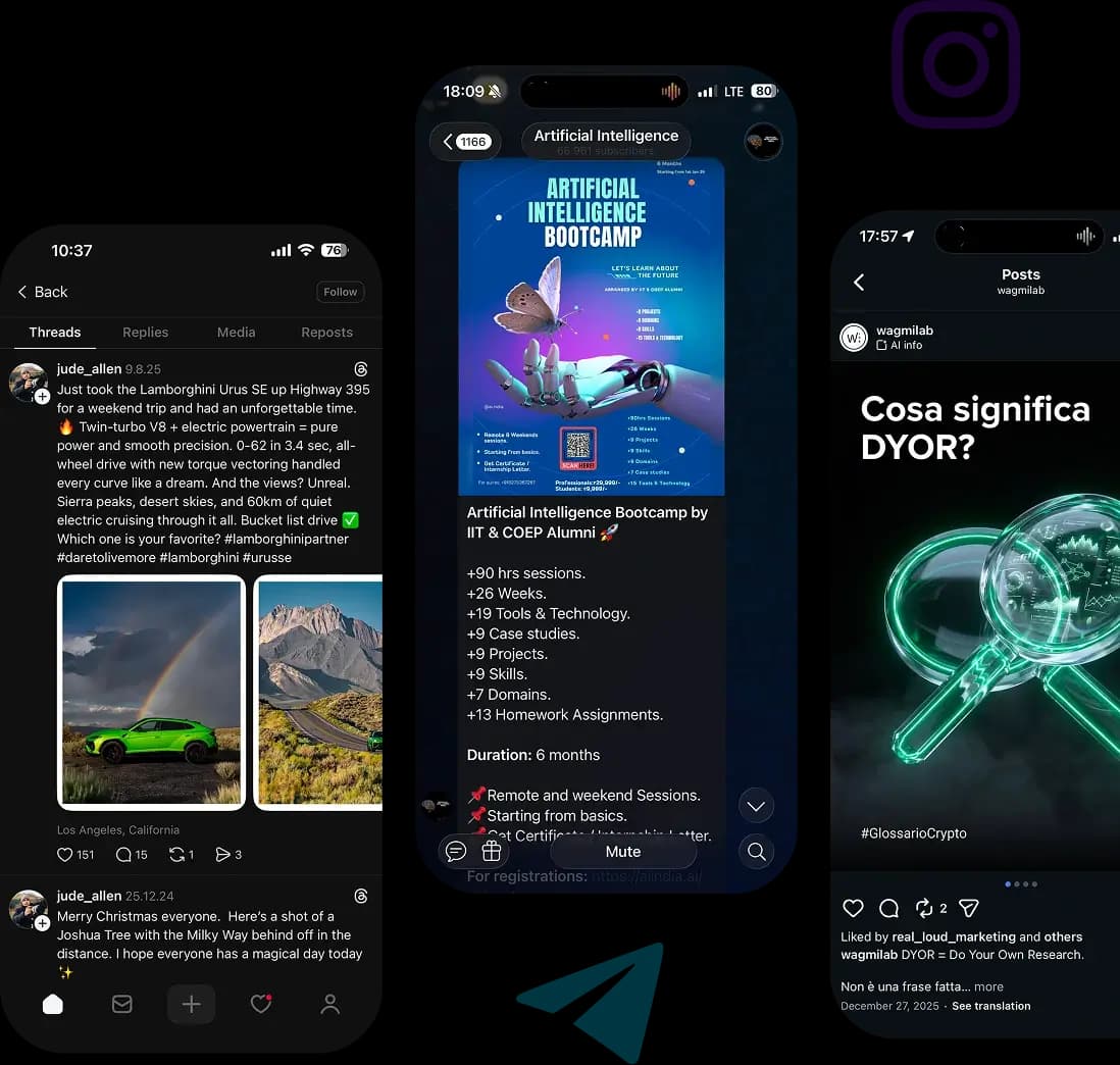 Creator examples on mobile screens