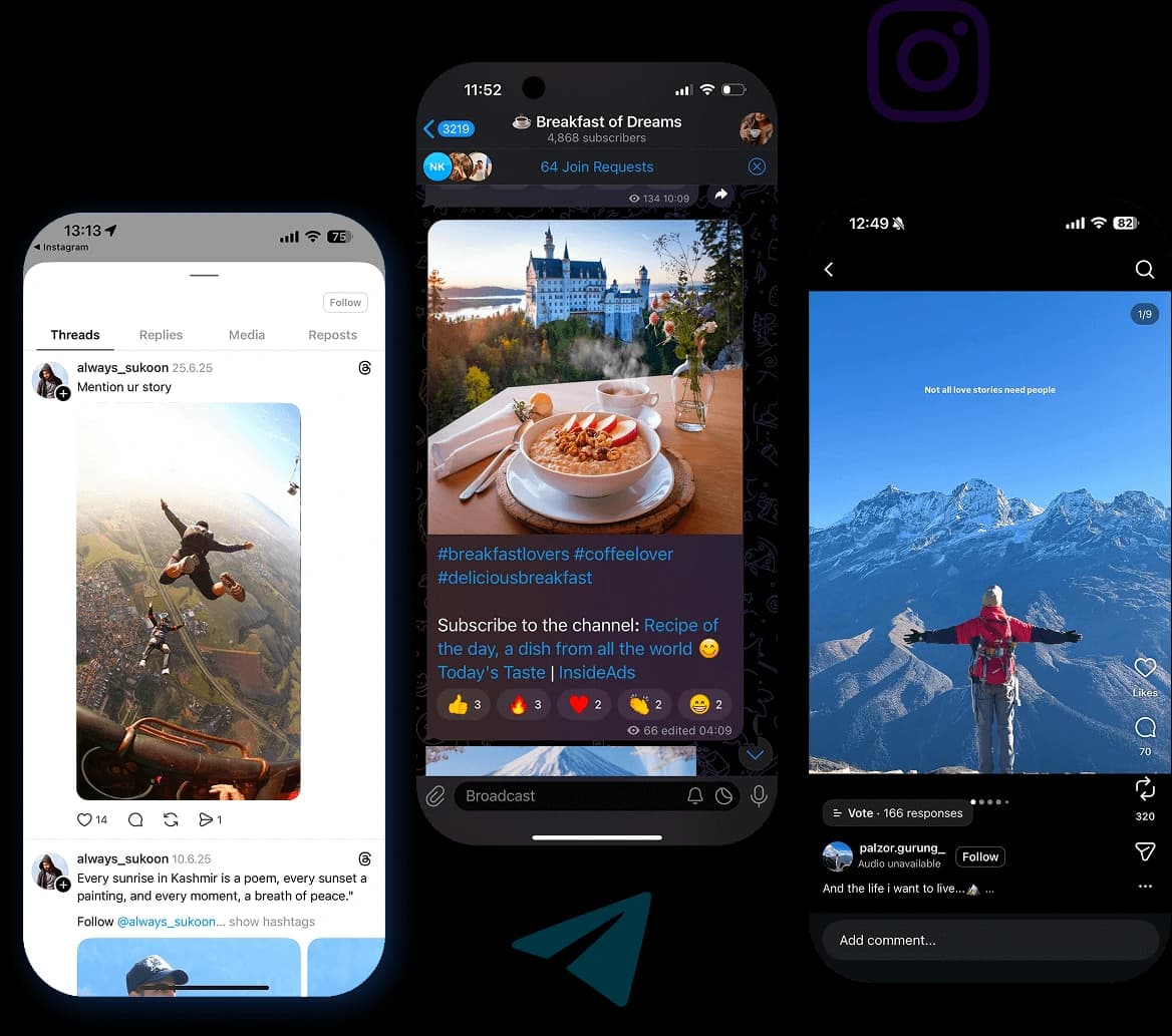 Creator examples on mobile screens